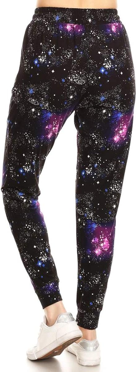 Leggings Depot Women's Printed Solid Activewear Jogger Track Cuff Sweatpants at  Women’s Clothing store
