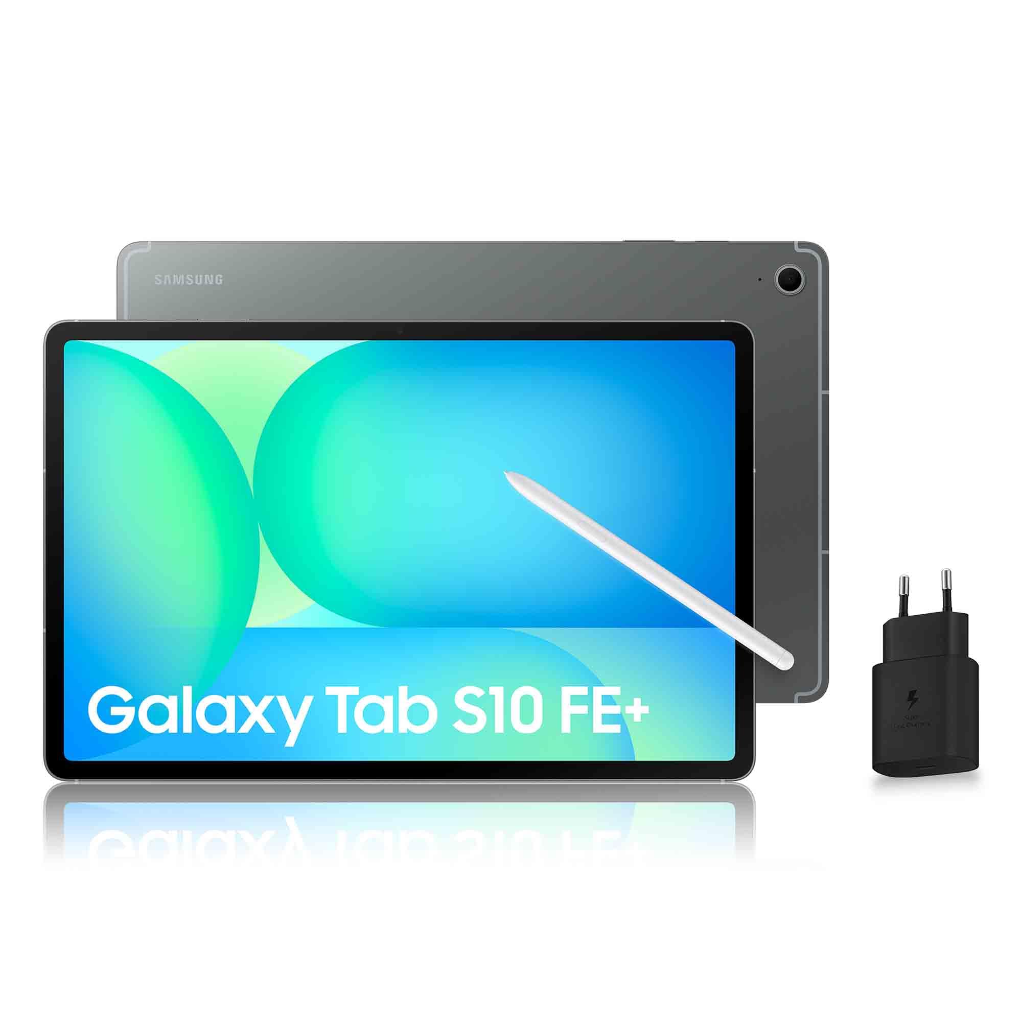 Samsung Galaxy Tab S10 FE+, Tablette Android WIFI 13.1" 128 Go, S Pen inclus, Certification IP68, Gris Anthracite, Chargeur Secteur Rapide 25W Inclus, Version FR