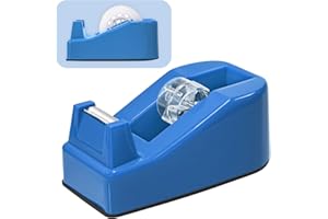 Desktop Office Tape Dispenser, Fits Standard 1-Inch Core Tapes, Weighted Non-Slip Base, Sharp Metal Blade, Smooth Cutting, Ad