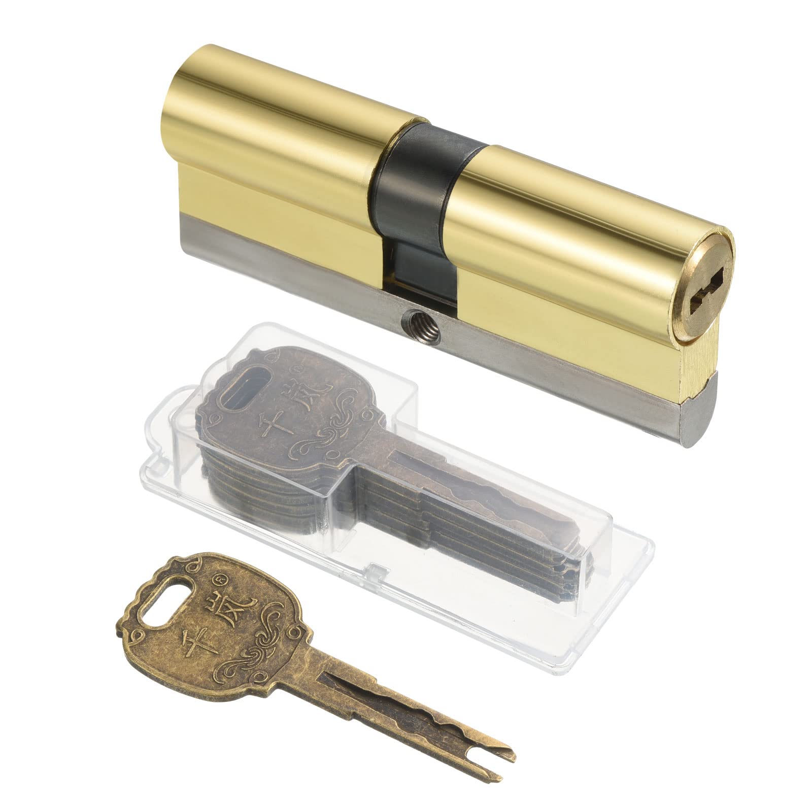 PATIKIL 40/40 (80mm Overall) European Double Lock Cylinder, Door Cylinder Lock with 2 Renovation Keys / 6 Owner Keys