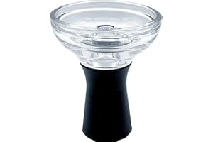 AGSDGAWD Hookah Bowl High-Temp Resistant Glass Shisha Bowl Compatible with Heat Management Systems Enhance Your Hookah Experience with Premium Replacement Bowl (Color : Black)