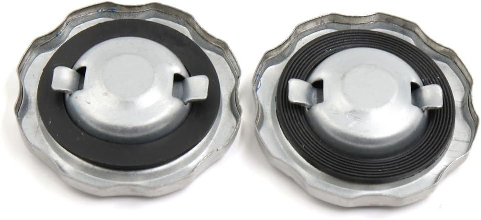 sourcing map 2 Pcs Univerasal 7cm Dia Metal Motorcycle Fuel Tank Gas Cap Cover Silver Tone - Image 3