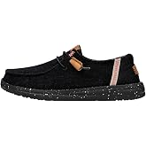 HEYDUDE Women's Wendy Washed Canvas Slip On Shoe | Lightweight Loafer | Washed Textile Upper, Elastic Laces, Removable Foam Insole, Flexible Outsole, Cushioned Collar, Packable Construction