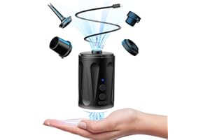 ZHENGXOO Electric Air Pump for Inflatables，Air Mattress Pump Battery Powered Air Pump with Camping Light,4 Nozzles for Air Mattress Beds, Swimming Ring, Pool Floats/Toys