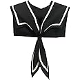 HoosaiyWoo Sailor Fake Collar for Women Cute False Collar for Girl,black white, width14.5 x22 height
