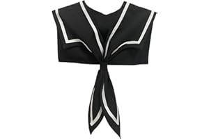 HoosaiyWoo Sailor Fake Collar for Women Cute False Collar for Girl,black white, width14.5 x22 height