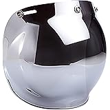 Smoke Tint Bubble Shield for 3-Snap Motorcycle Helmet (Chrome Mirror)