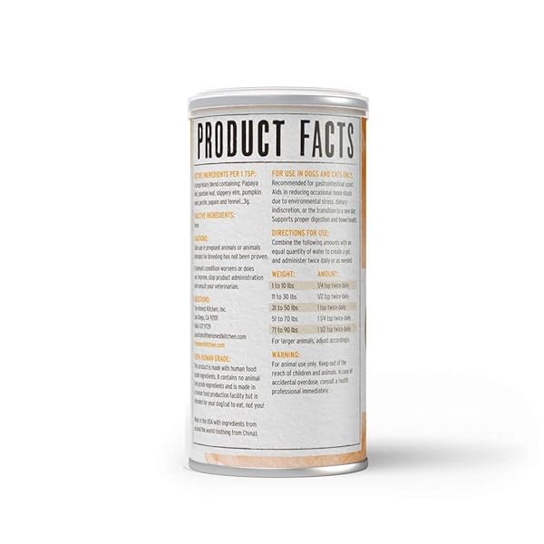 THE HONEST KITCHEN HUMAN GRADE PERFECT FORM HERBAL DIGESTIVE SUPPLEMENT FOR DOGS & CATS, 3.2 OUNCES