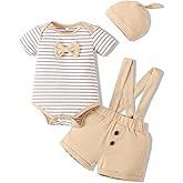 VINUOKER Baby Boy Outfits Baby Boy Summer Clothes Infant Boy Suspender Outfit Sets