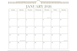 Calendar 2026 - Wall Calendar from January 2026 - June 2027, 18 Months Calendar with Premium Paper, Twin-Wire Binding & Hangi