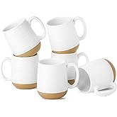 Hasense Coffee Mugs Set of 6, 15 oz Ceramic Coffee Cups with Comfortable Handle, Classic White Mug for Men and Women, Tea Cup Set for Latte, Cappuccino, Milk, Soup, Dishwasher and Microwave Safe