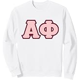 Alpha Phi Officially Licensed Pink and Bordeaux Lettered Sweatshirt