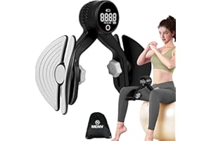 MEINV Thigh Master, Inner Thigh Exercise Equipment with Counter Rechargeable, Black