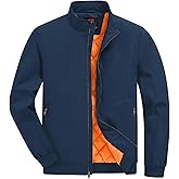 BGOWATU Men's Jacket Insulated Fall Winter jacket Zip Up Windproof Quilted Bomber Jackets Casual Warm Padded Coats