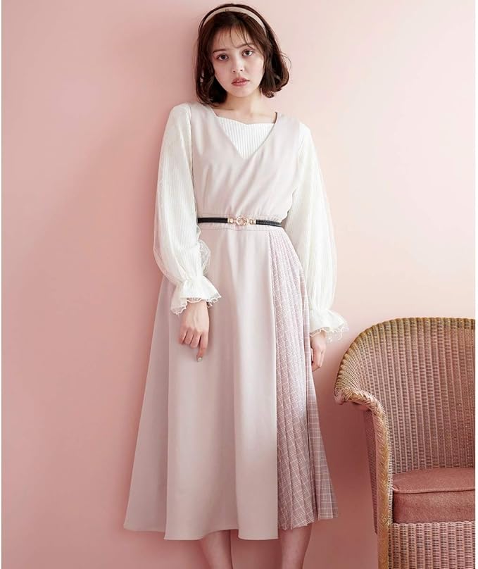 Amazon マジェスティックレゴン Majestic Legon サイドチェックプリーツジャンスカ ピンク S ベルト 通販