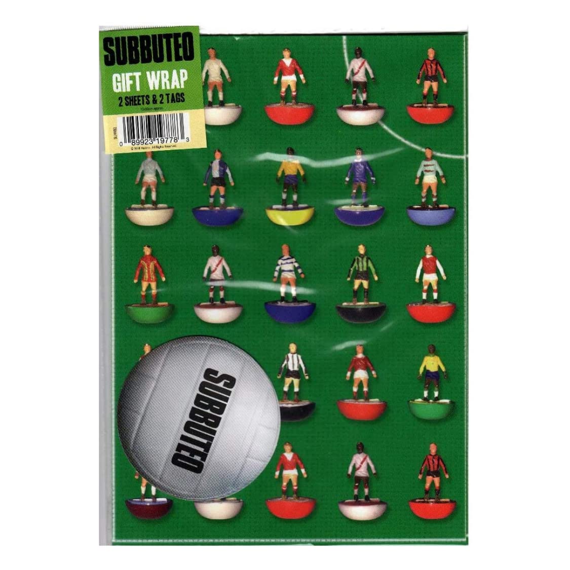 Football Wrapping Paper 6 Sheets 6 Tags Subbuteo Sheet Size 70cmx50cm Official Product Responsibly Resourced