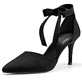 Womens High Heel Pointed Toe Pumps Ankle Tie Classic Office Special Dress Party Shoes