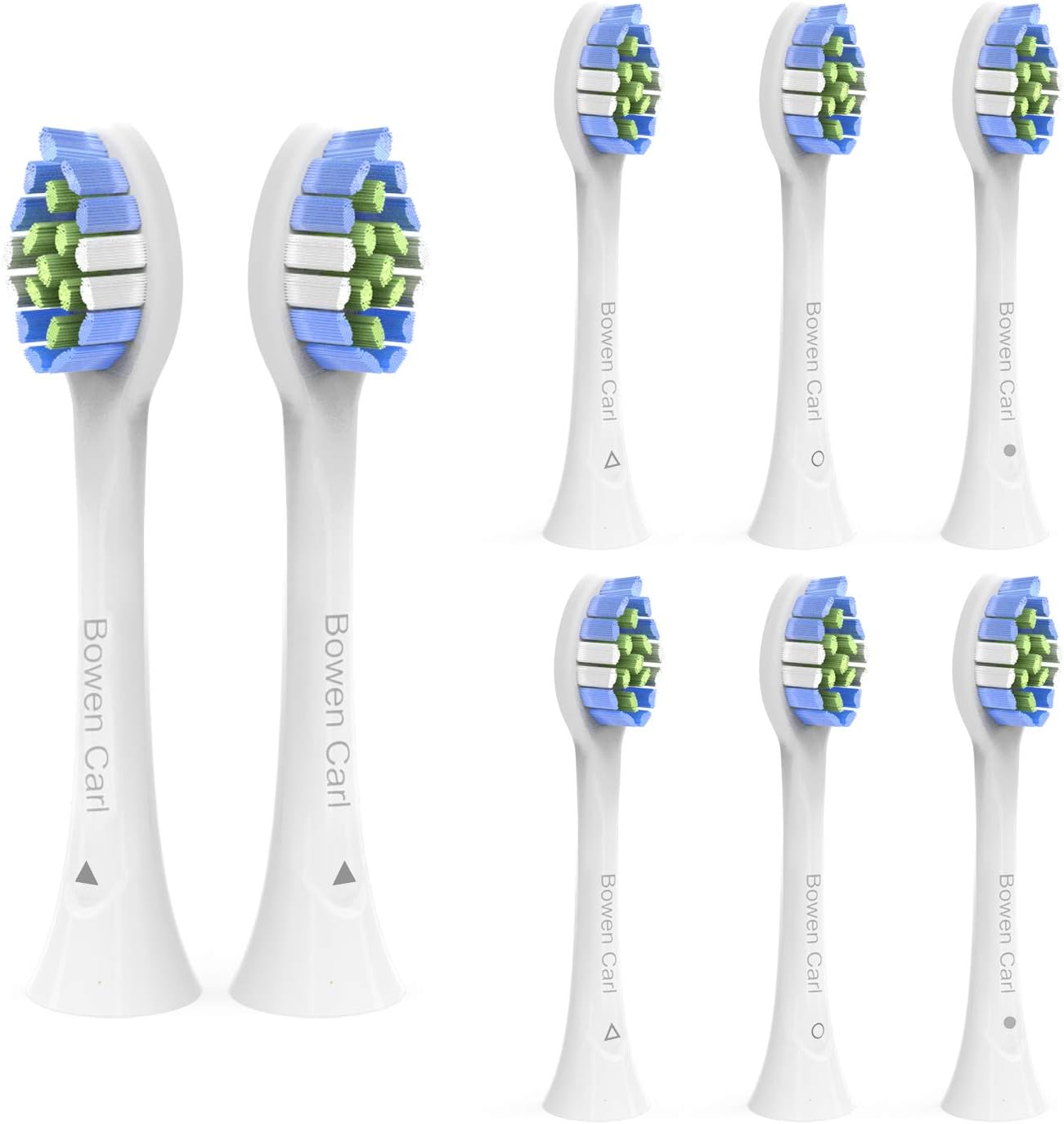 Replacement Toothbrush Heads Compatible with Philips Sonicare DiamondClean HX6064/65, 8 Pack, fits 2 Series Plaque Control, 3 Series Gum Health, FlexCare, HealthyWhite, EasyClean