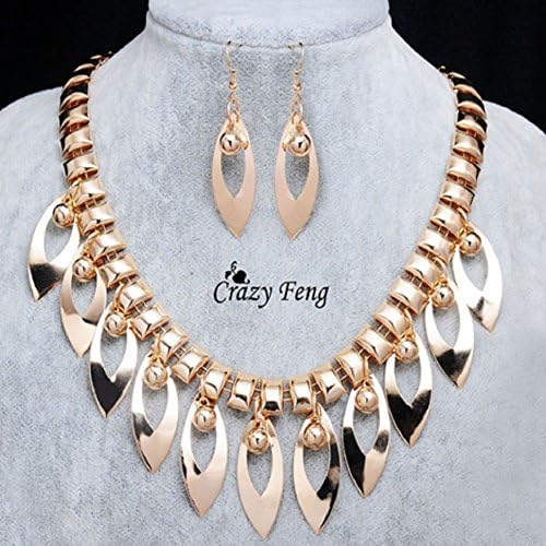 New 18k Yellow Gold Filled Women's Jewelry Sets Dubai African Chain Pendant Necklace Drop Earrings Sets
