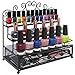 MyGift 3 Tier Black Metal Heart Scrollwork Design Cosmetic Nail Polish Display Rack w/Pull-Out Drawer