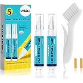 NADAMOO White Grout Pen Kit, 2‑Pack Large 20ml Touch‑Up Repair Pens | Restoration Kit includes 2 Replacement Nibs &amp; 1 Cleaning Brush. Perfect for Refreshing Tile Gaps in Kitchen and Bathroom.