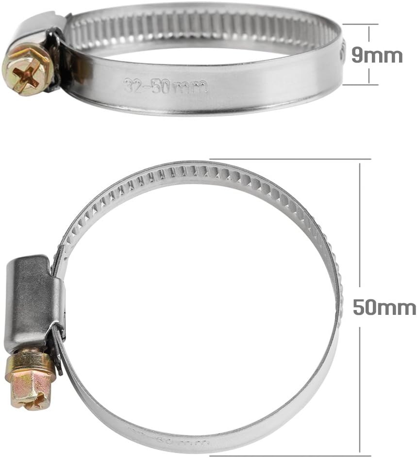 10Pcs 32mm-50mm DIN3017 Adjustable Stainless Steel Worm Drive Hose Clamp/NANDEYIBI Drive Pipes/Connection Fittings for Home Gas Pipe/Car/Tractor/Locomotive/Ship - Image 3