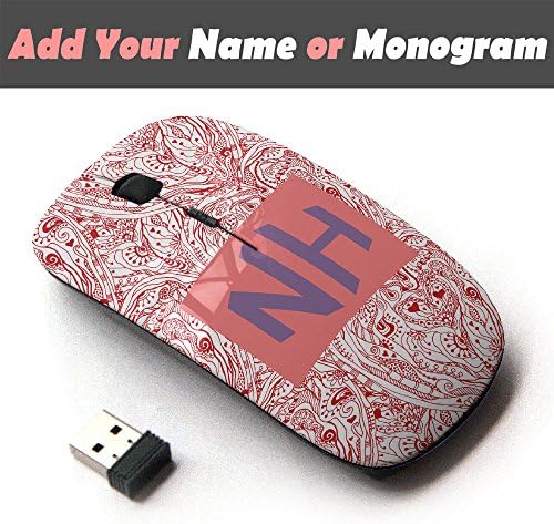 Personalized Custom Monogram Name Optical 2.4G Wireless Mouse - Bloody Lovely Flowers