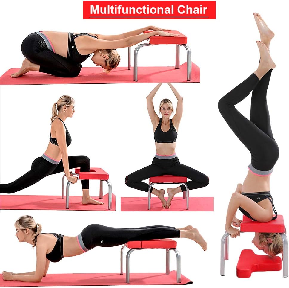Cocoarm Yoga Kopfstandhocker Handstand Bench Kopfstand Hocker Yoga Hilft Trainingsstuhl Yoga Stuhl Yoga Hocker Inversions Therapie Fitness Hocker Fur Familie Gym Rot Amazon De Sport Freizeit