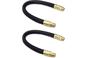 QWORK Air Compressor Hose, 3/8" X 15" Air Hose, 300 PSI Max Working Pressure, 1/4" Male NPT To 1/4" Male NPT Connections, 2 P