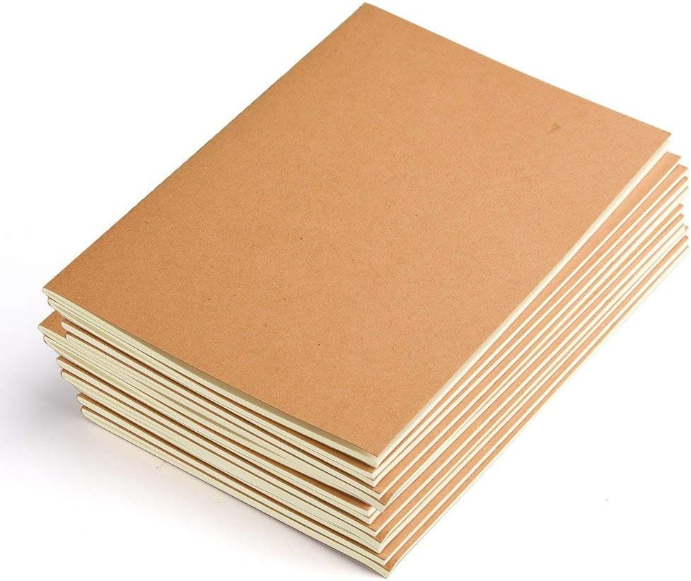 Hardback Kraft book notebook with thick pages travel journals/kraftdiaries A5 size journaling books ruled journal set of 10 for School use office, Nomads/ Gypsies/ 60 Lined Pages/30 Sheets