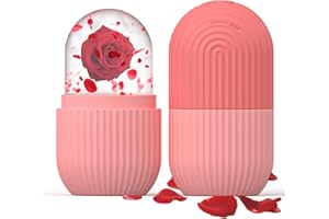 XKMiess Ice Cube Roller Massager for Face, Eyes and Neck Naturally Conditioning and Skin Care,De-Puff Eye Bags,Reduce Migraine Pain,Reusable Massage Silicone Ice Mold (Pink)