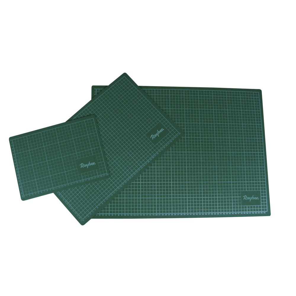Rayher Cutting Mat for Crafting and Sewing, Crafting Mat with Grid, 3-Layer, 45x30cm, green, 8923500
