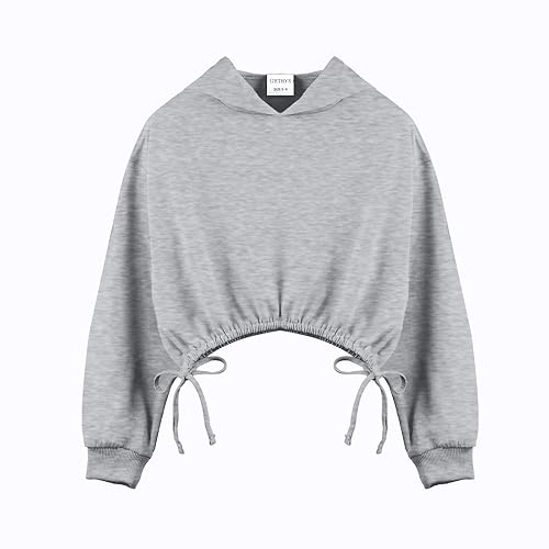 GBTBYS Girls Crop Tops Hoodies Tied Knot Top Long Sleeve Cute