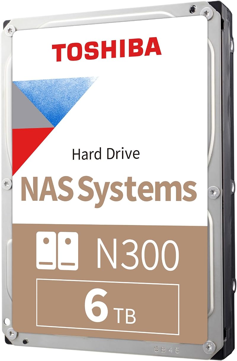 Toshiba N300 6TB NAS Hard Drive 3.5 inch SATA 7200 RPM 24/7 1-8 bay
