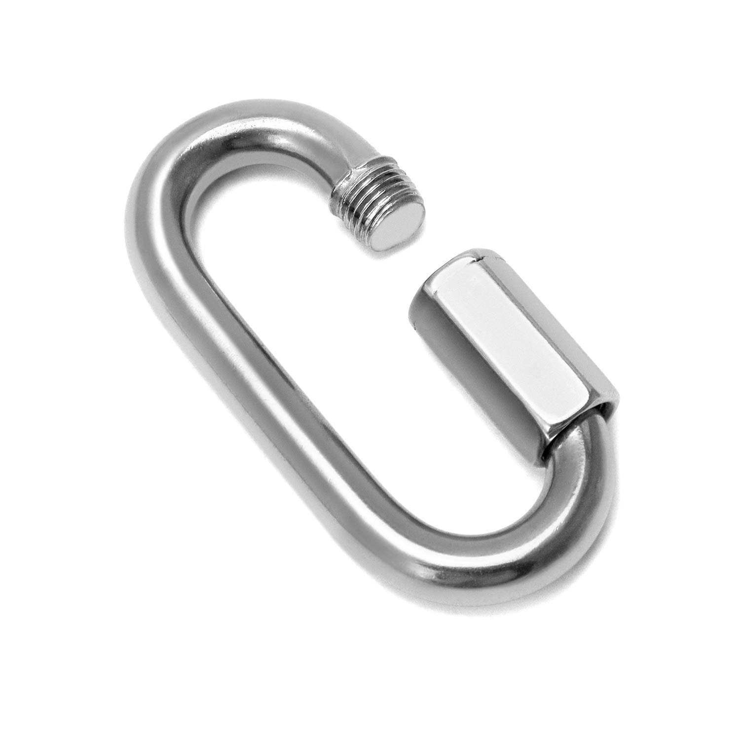 QWORK® Quick Link M12 Chain Links, 304 Stainless Steel Heavy Duty D Shape Locking for Outdoor Traveling Equipment, Hammock and Camping, 1 Packand Camping