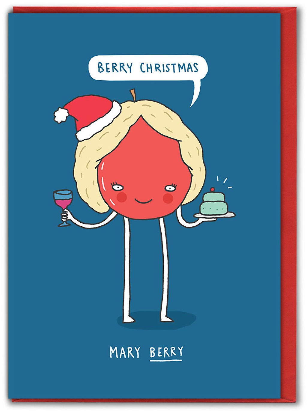 Brainbox Candy - Funny Xmas Cards For Mum And Dad - Funny Christmas Cards For Friend - 'Mary Berry Xmas' - For Best Friends Mates Him Her
