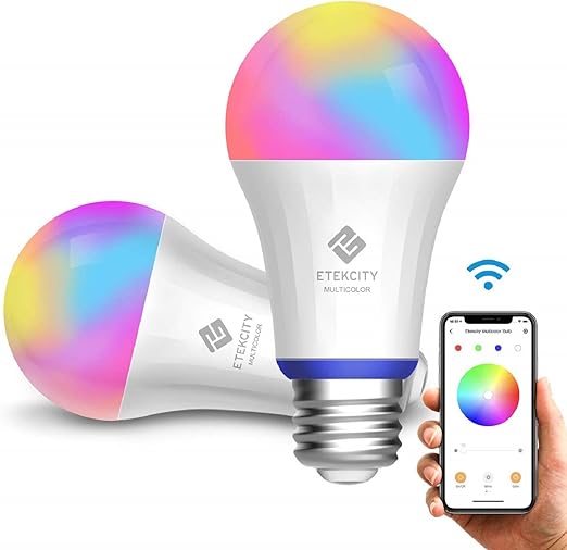 etekcity bombilla inteligente led wifi ajustable y lampara multicolor con luz calida funciona con alexa google home y ifttt e27 rgbw no se
