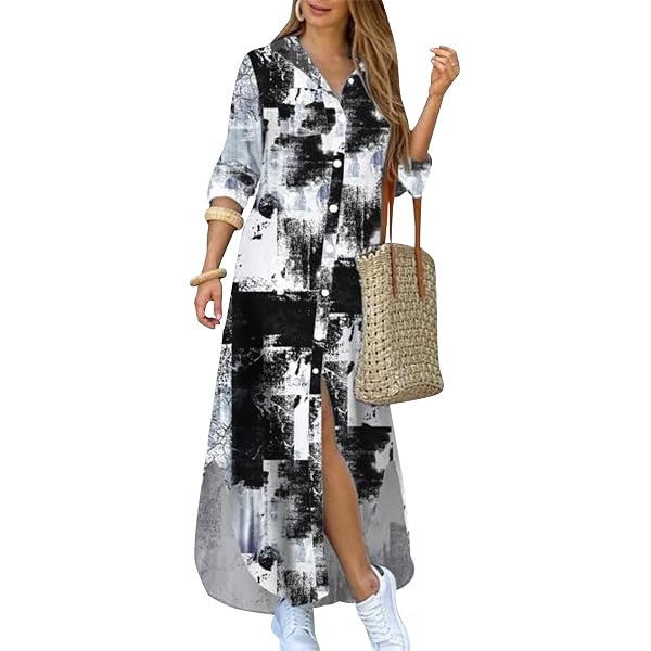 long floral button up dress Navy Multi Floral Print Cotton Button Front Maxi Dress - Women's Dresses
