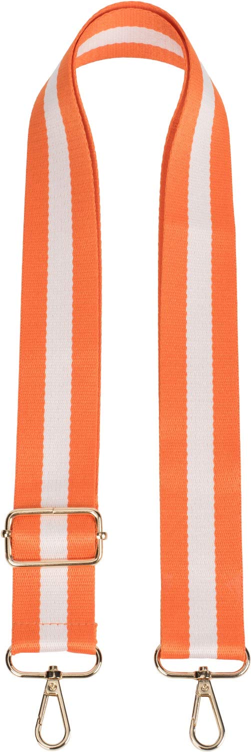 styleBREAKER Pockets shoulder strap striped, interchangeable bag strap with snap hook, adjustable, unisex 02013016, Colour:Orange-White