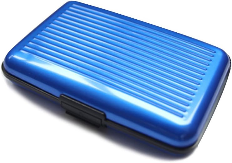 Aluminium credit card wallet holder rfid blocking (4 colours) (Blue)