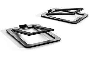 Audioengine DS2M Metal Speaker Stands Pair - Tilted Steel Bookshelf Speaker Stands for PC, Gaming, and Studio Use - Black