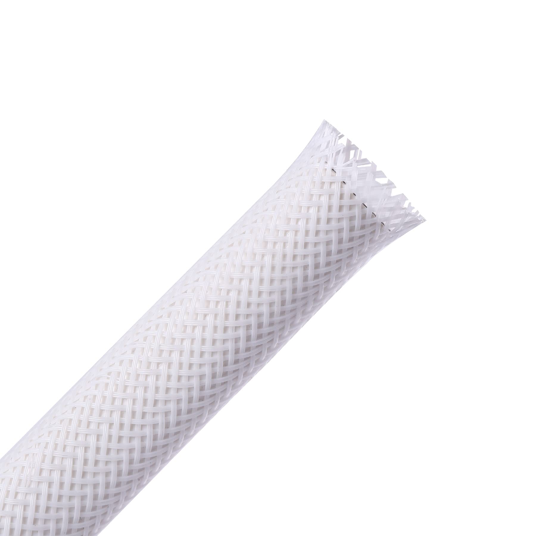 50ft - 1/4 inch & 1/2 inch PET Expandable Braided Sleeving – White -Alex Tech Braided Cable Sleeve