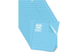 Gwybkq Cutting Mat, Compatible With Cricut Maker 3/Maker/Explore 3/Air 2/Air/One 12 Pack 12x12 Adhesive Sticky Light Cut Mats Replacement Accessories Quilting Scrapbooking & Stamping Supplies Blue