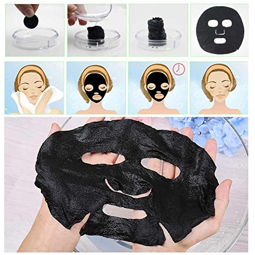 Facial Compressed Mask Paper,Pobec 30 Pcs DIY Bamboo charcoal Natural Spa Skin Care Compress Mask Treatment Fiber Face Masks - Thumbnail 2