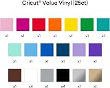Cricut Value Vinyl 25 Sheets 12 x 12 in Permanent Self-Adhesive Assorted Colors view 3