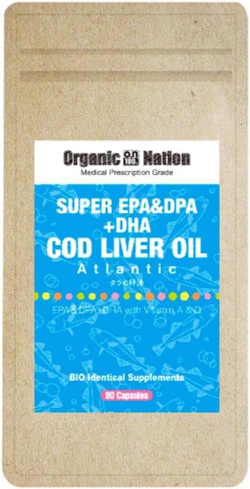Organic Nation スーパーEPA+DPA+DHA タラの肝油 90カプセル