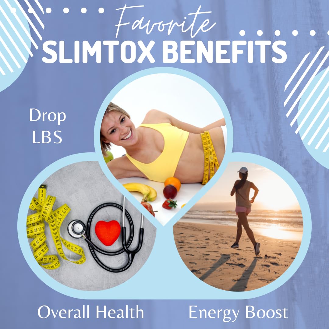 Slimtox™ Organic 15 Day Colon Cleanse & Detox for Flat Stomach Less Bloat & LBS w/Probiotics - Constipation Relief - Flushes Toxins, Boosts Energy