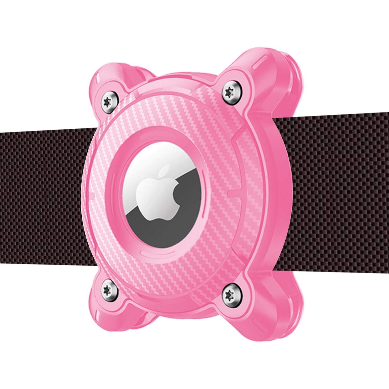 Mebeter Waterproof Pet Airtag Dog Collar Holder, Anti-lost Shock Resistant Mini Air Tag Holder Hard TPU Full Protection Airtag Dog Collar Case for Key,Backpack,Luggage,Cat,Dog Gps Tracker, Rose Red