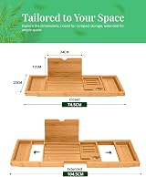 ADOV Bath Tray Extendable Bamboo Bath Caddy with Book/Phone Holder view 3