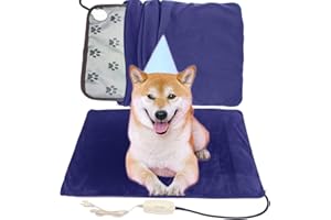 DEOMAN Pet Heating Pad for Medium Dogs and Cats, 28.34 x 18.89 inch, Waterproof, Temperature Adjustable, with Chew Resistant Cord
